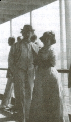 Ignacy Paderewski z żoną na okręcie w podróży do Australii - 1904 rok.